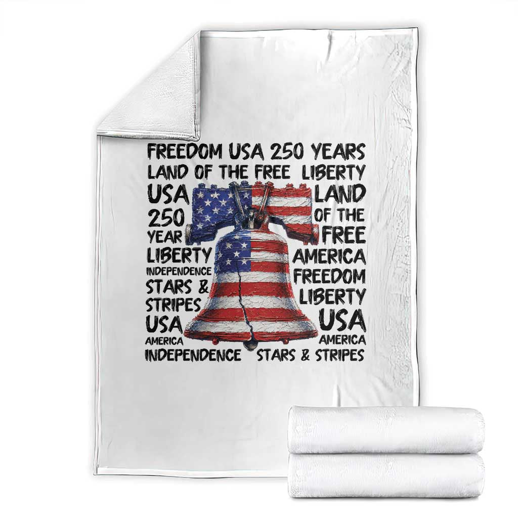 250 Years Of Freedom Throw Blanket Red White Blue Liberty Bell TS12 White Print Your Wear