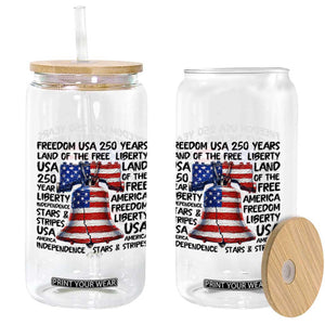 250 Years Of Freedom Glass Can Red White Blue Liberty Bell TS12 Print Your Wear