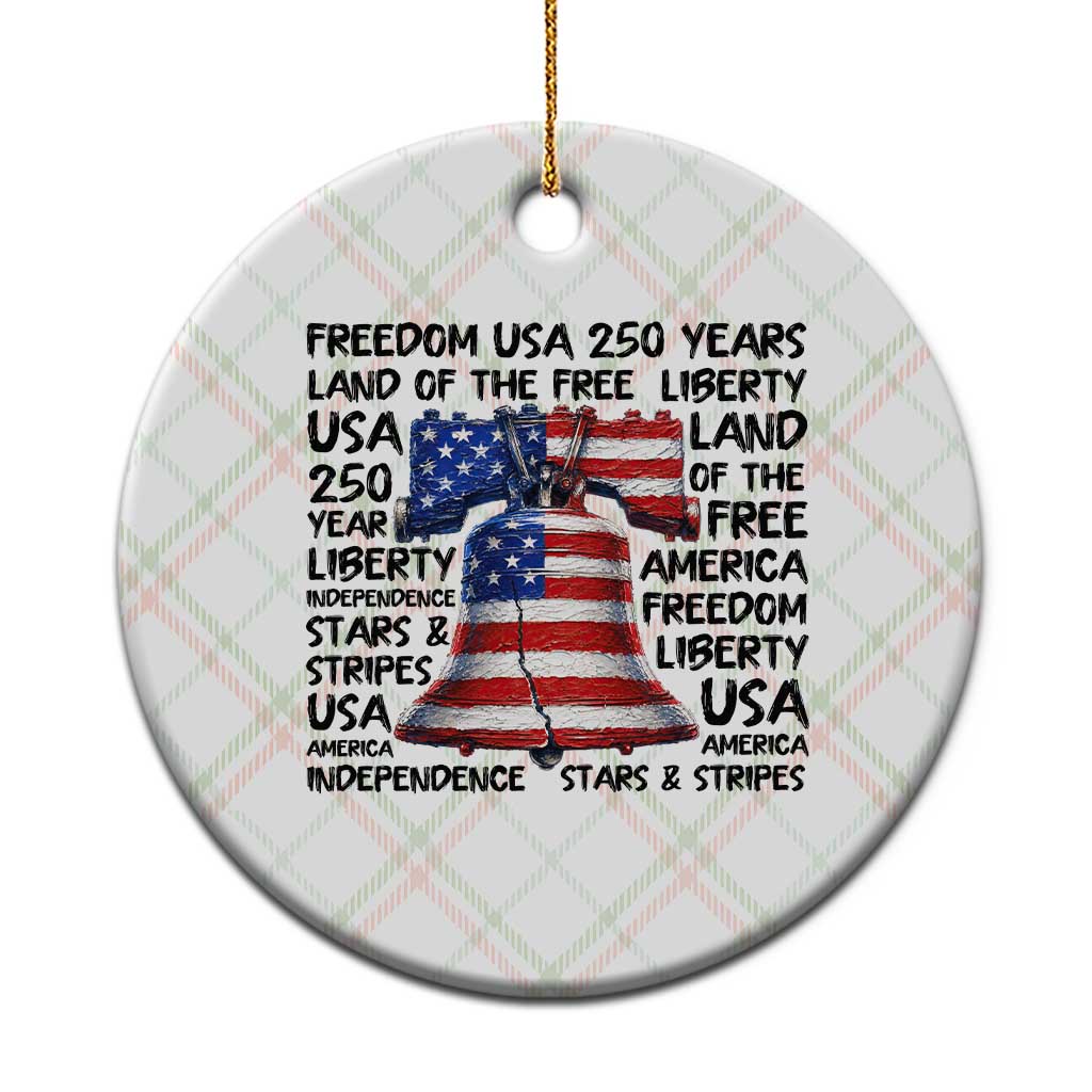 250 Years Of Freedom Ceramic Ornament Red White Blue Liberty Bell TS12 1pc Christmas Plaid Print Your Wear