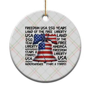 250 Years Of Freedom Ceramic Ornament Red White Blue Liberty Bell TS12 1pc Christmas Plaid Print Your Wear
