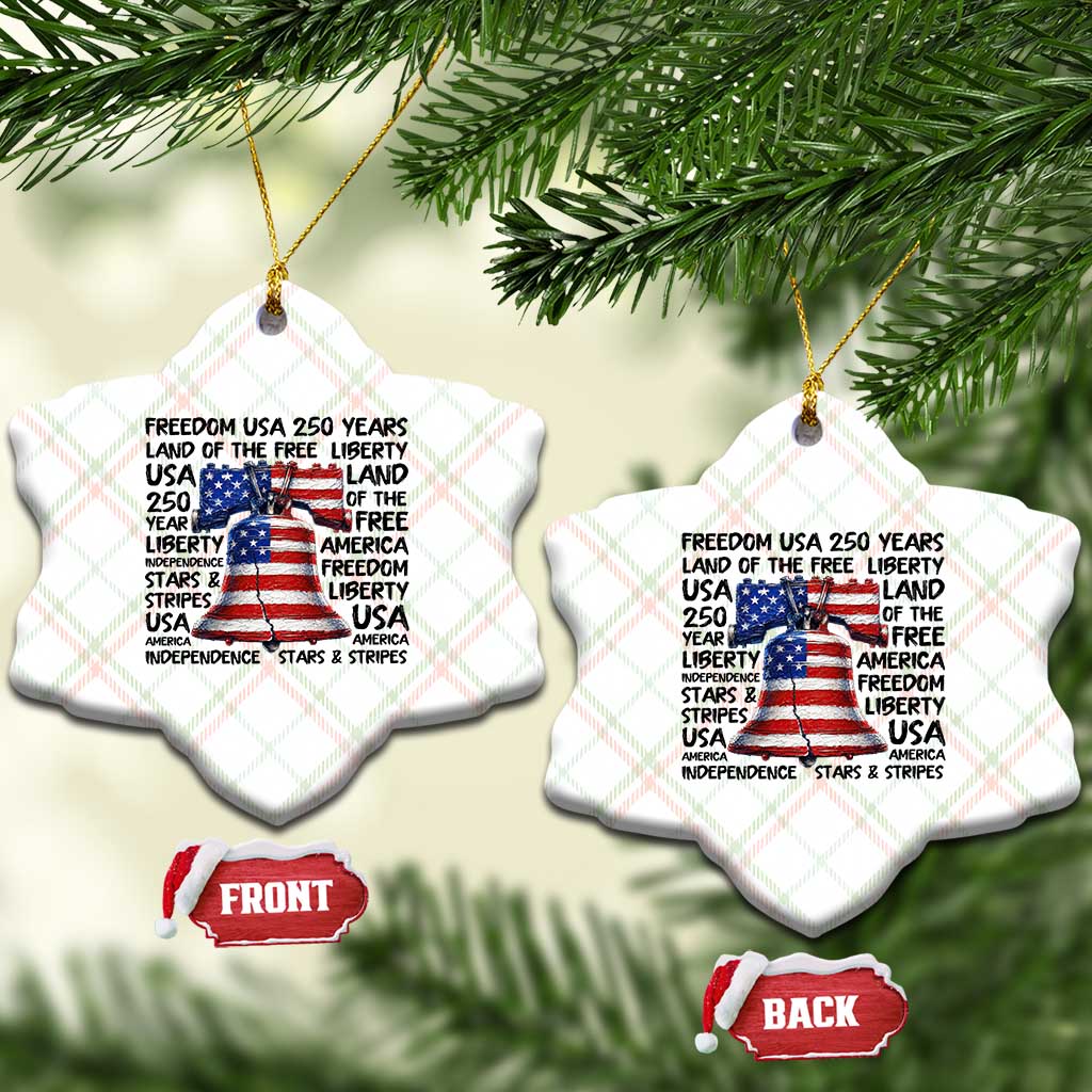 250 Years Of Freedom Ceramic Ornament Red White Blue Liberty Bell TS12 Print Your Wear