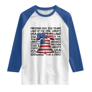 250 Years Of Freedom Raglan Shirt Red White Blue Liberty Bell TS12 White Royal Print Your Wear