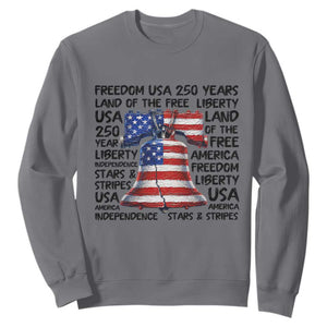250 Years Of Freedom Sweatshirt Red White Blue Liberty Bell TS12 Charcoal Print Your Wear
