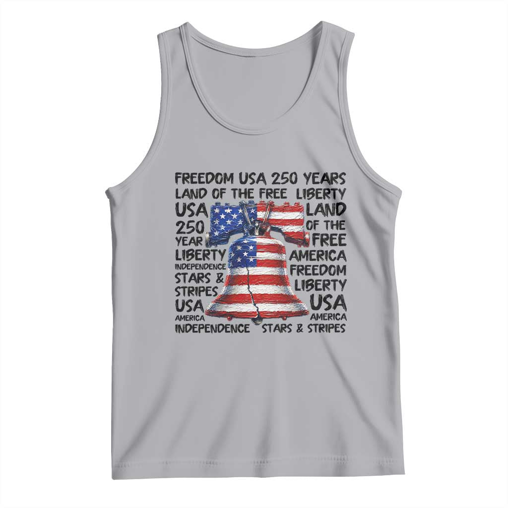 250 Years Of Freedom Tank Top Red White Blue Liberty Bell TS12 Athletic Heather Print Your Wear