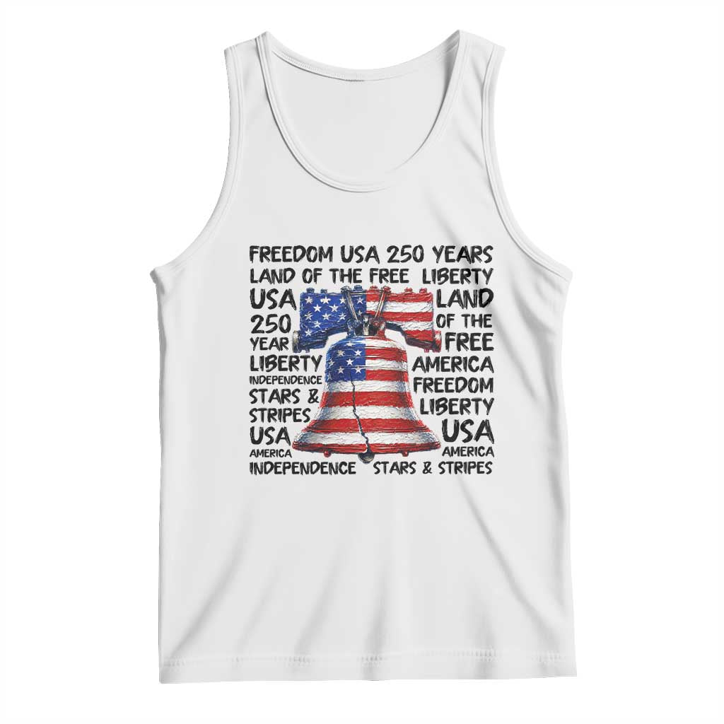 250 Years Of Freedom Tank Top Red White Blue Liberty Bell TS12 White Print Your Wear