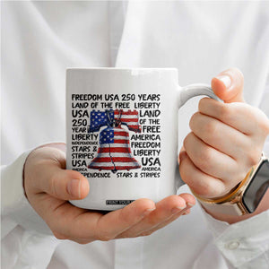 250 Years Of Freedom Coffee Mug Red White Blue Liberty Bell TS12 Print Your Wear