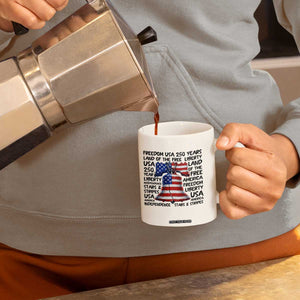 250 Years Of Freedom Coffee Mug Red White Blue Liberty Bell TS12 Print Your Wear