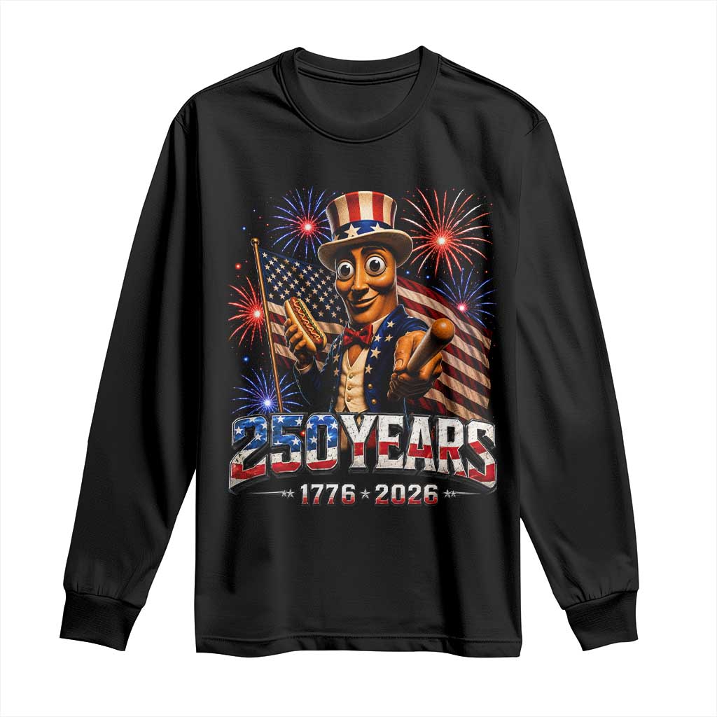 USA 250th Anniversary Tung Tung Sahur Long Sleeve Shirt Funny American Anniversary Celebration TS12 Black Print Your Wear