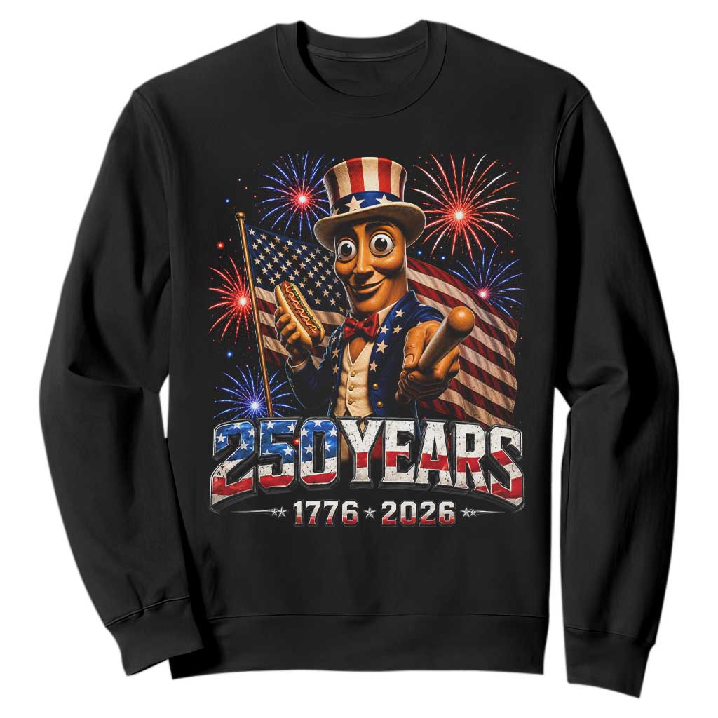 USA 250th Anniversary Tung Tung Sahur Sweatshirt Funny American Anniversary Celebration TS12 Black Print Your Wear