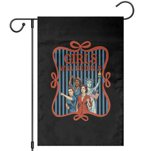 Red White Blue Feminist Pride Garden Flag Girls Will Be Girls TS12 Black Print Your Wear