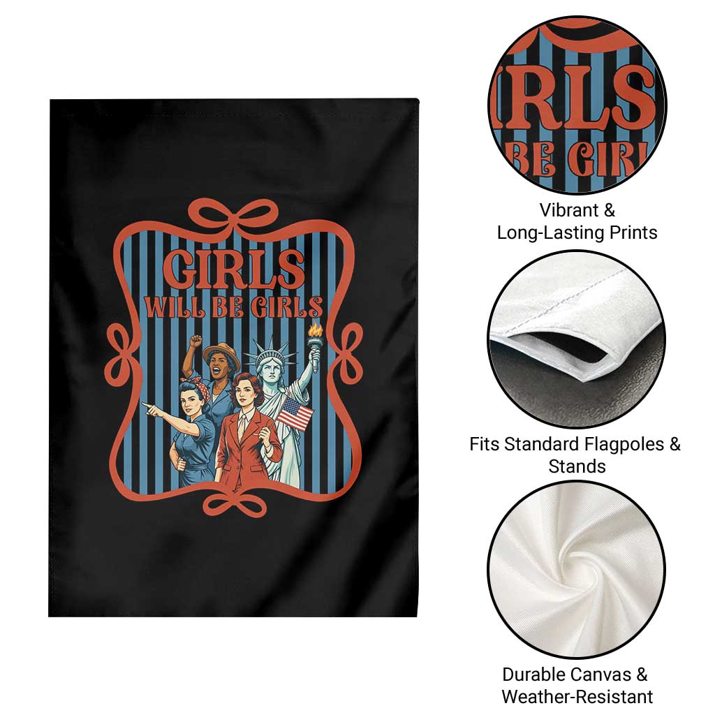Red White Blue Feminist Pride Garden Flag Girls Will Be Girls TS12 Print Your Wear