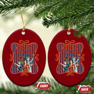 Red White Blue Feminist Pride Ceramic Ornament Girls Will Be Girls TS12 Print Your Wear