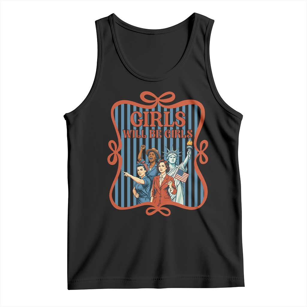 Red White Blue Feminist Pride Tank Top Girls Will Be Girls TS12 Black Print Your Wear