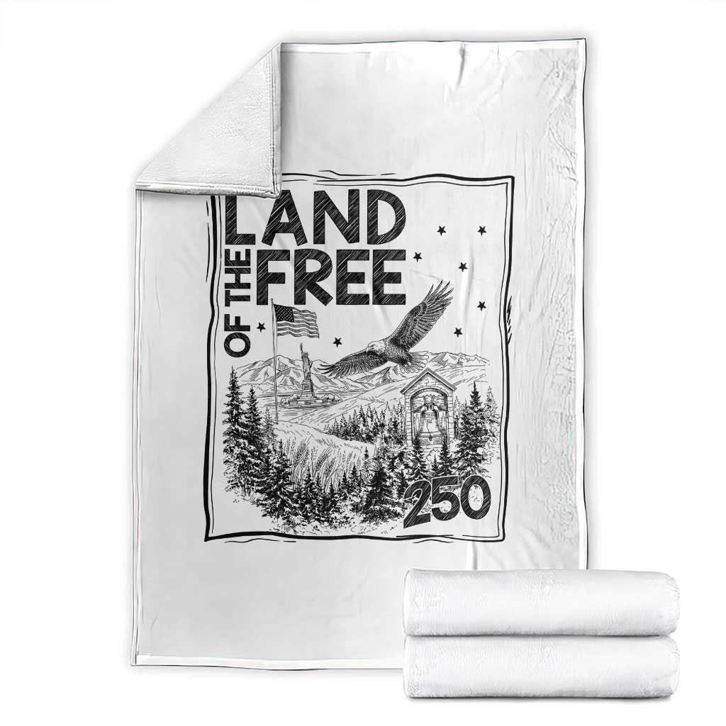 Vintage USA 250 Patriotic Pride Throw Blanket Land Of The Free TS12 White Print Your Wear