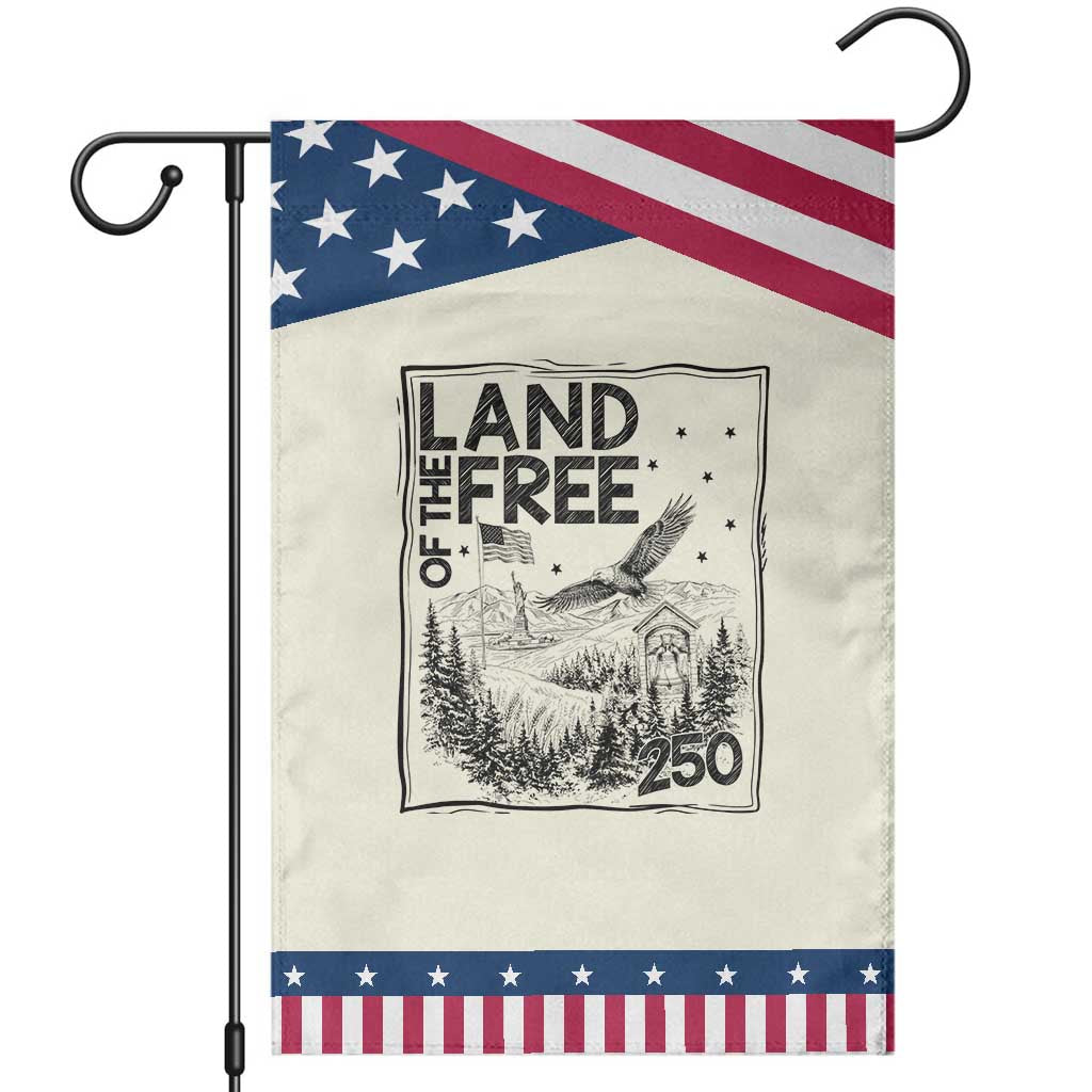 Vintage USA 250 Pride Patriotic Garden Flag Land Of The Free TS12 Modern Beige Blue Print Your Wear