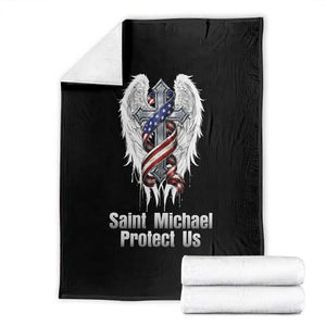 Saint Michael Protect Us American Christian Heritage Throw Blanket Catholic Faith Gift TS12 Black Print Your Wear
