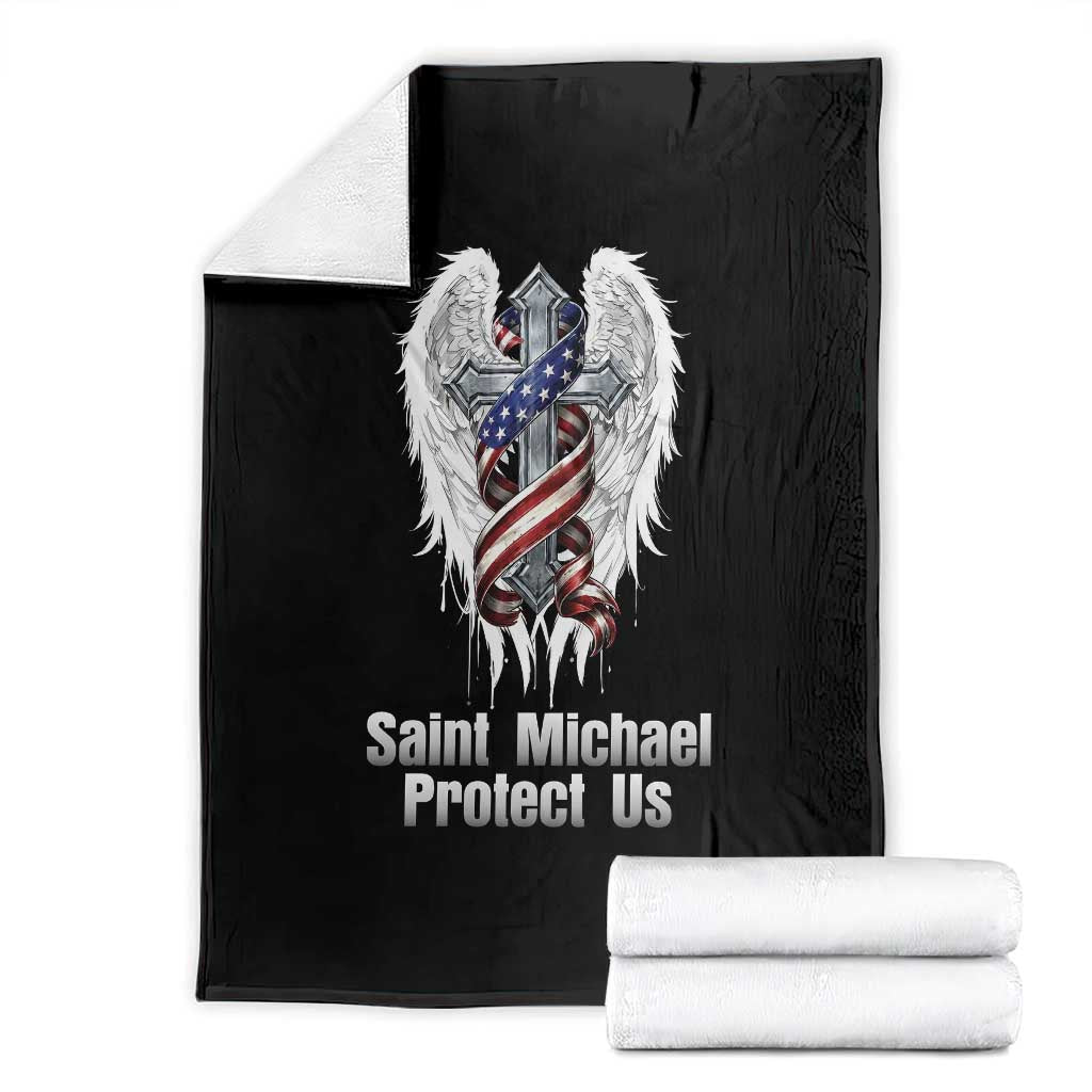 Saint Michael Protect Us American Christian Heritage Throw Blanket Catholic Faith Gift TS12 Black Print Your Wear