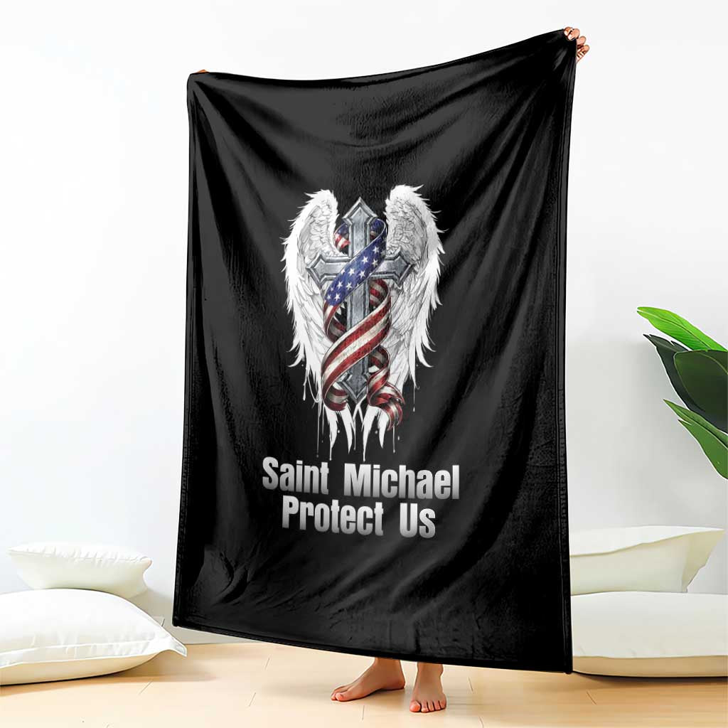 Saint Michael Protect Us American Christian Heritage Throw Blanket Catholic Faith Gift TS12 Print Your Wear