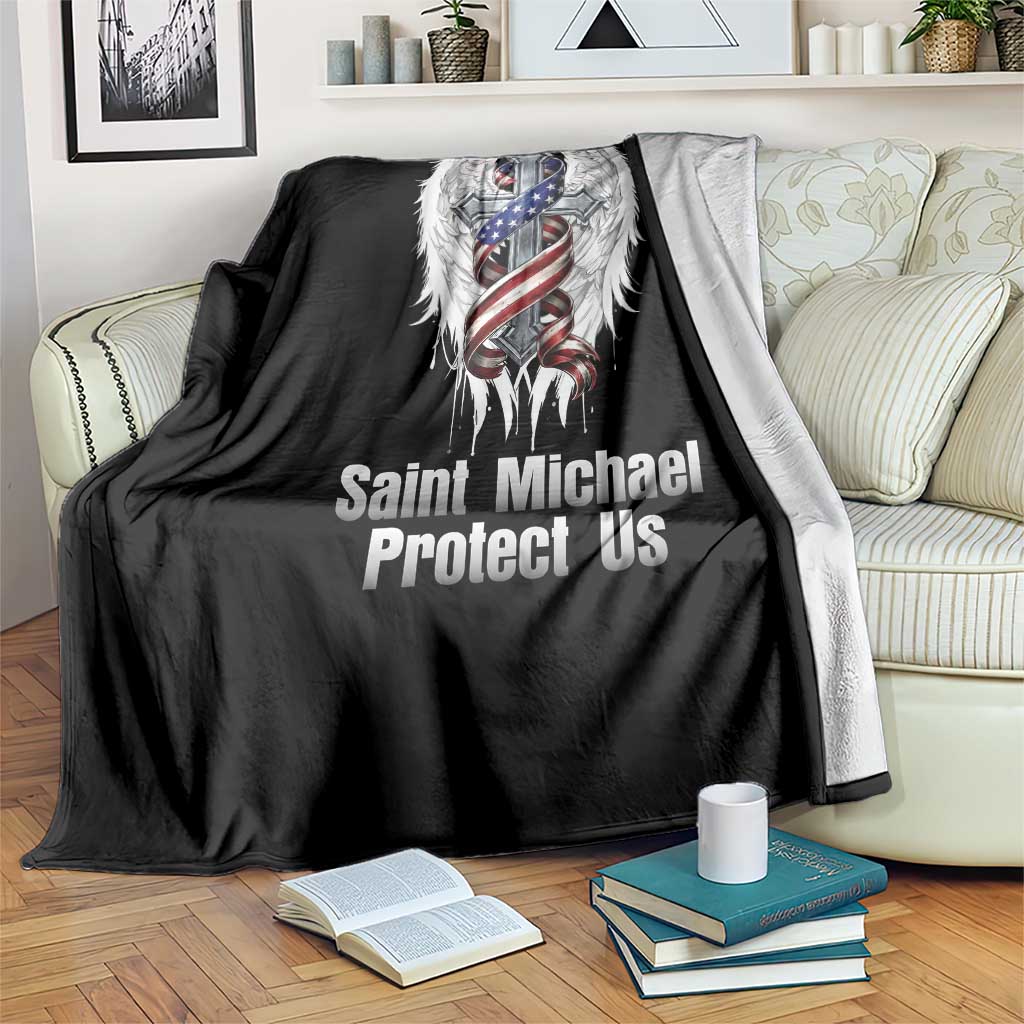 Saint Michael Protect Us American Christian Heritage Throw Blanket Catholic Faith Gift TS12 Print Your Wear