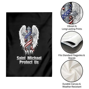Saint Michael Protect Us American Christian Heritage Garden Flag Catholic Faith Gift TS12 Print Your Wear