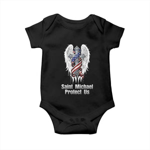 Saint Michael Protect Us American Christian Heritage Baby Onesie Catholic Faith Gift TS12 Black Print Your Wear
