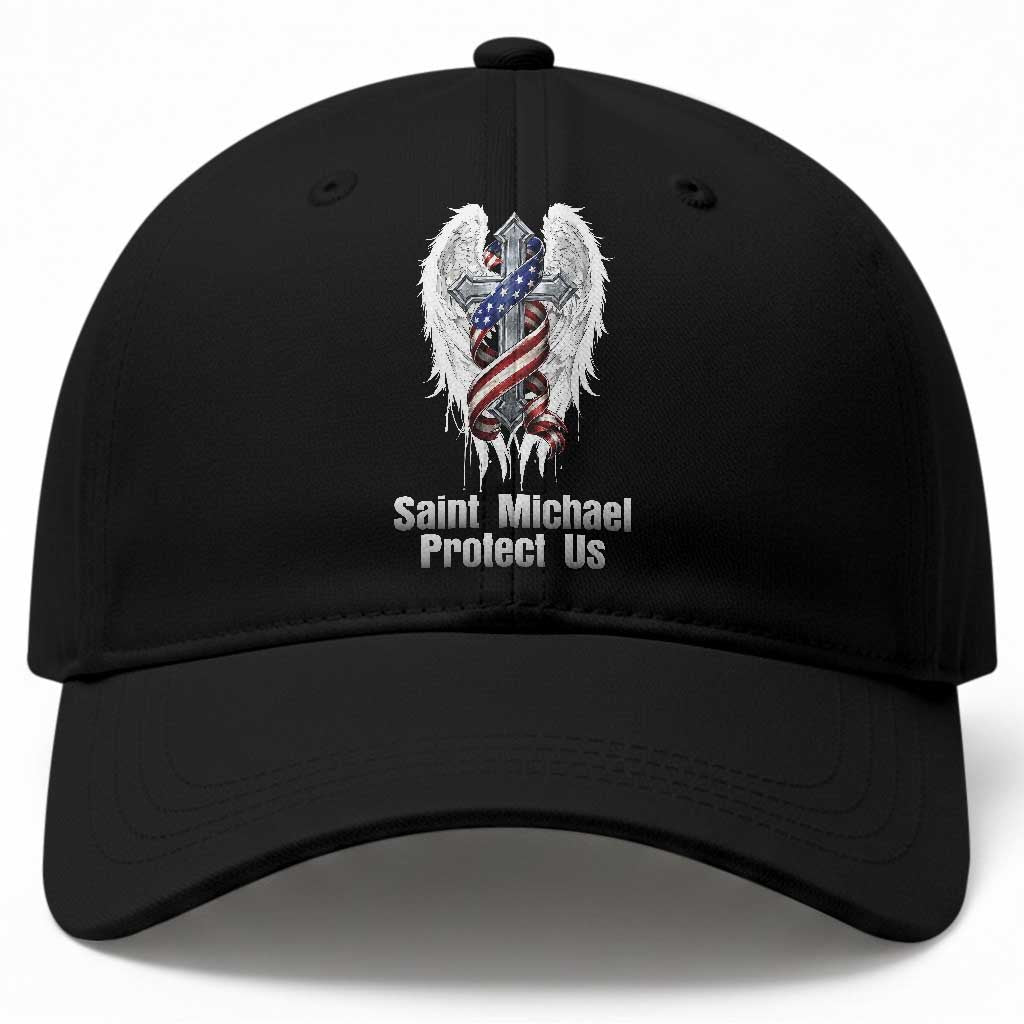 Saint Michael Protect Us American Christian Heritage Baseball Cap Catholic Faith Gift TS12 Print Your Wear