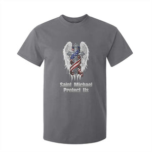 Saint Michael Protect Us American Christian Heritage T Shirt For Kid Catholic Faith Gift TS12 Charcoal Print Your Wear