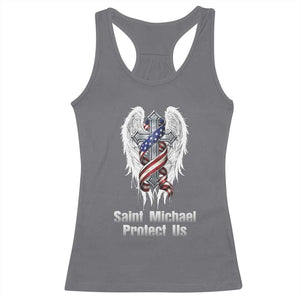 Saint Michael Protect Us American Christian Heritage Racerback Tank Top Catholic Faith Gift TS12 Charcoal Print Your Wear