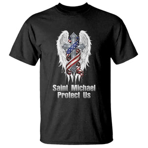 Saint Michael Protect Us American Christian Heritage T Shirt Catholic Faith Gift TS12 Black Print Your Wear