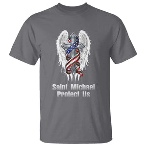 Saint Michael Protect Us American Christian Heritage T Shirt Catholic Faith Gift TS12 Charcoal Print Your Wear