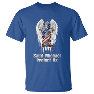 Saint Michael Protect Us American Christian Heritage T Shirt Catholic Faith Gift TS12 Royal Blue Print Your Wear