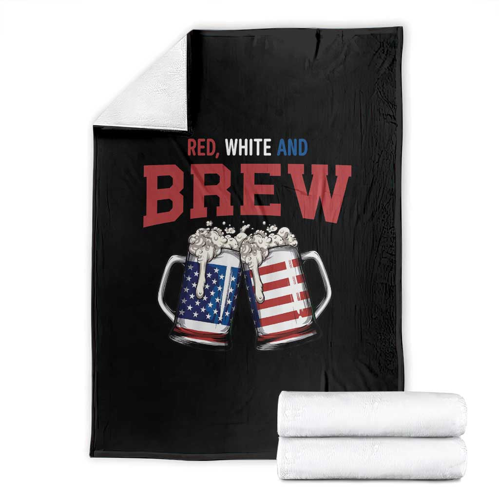 American Flag Beer Lover Throw Blanket Red White And Brew TS12 Black Print Your Wear