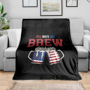 American Flag Beer Lover Throw Blanket Red White And Brew TS12 Print Your Wear