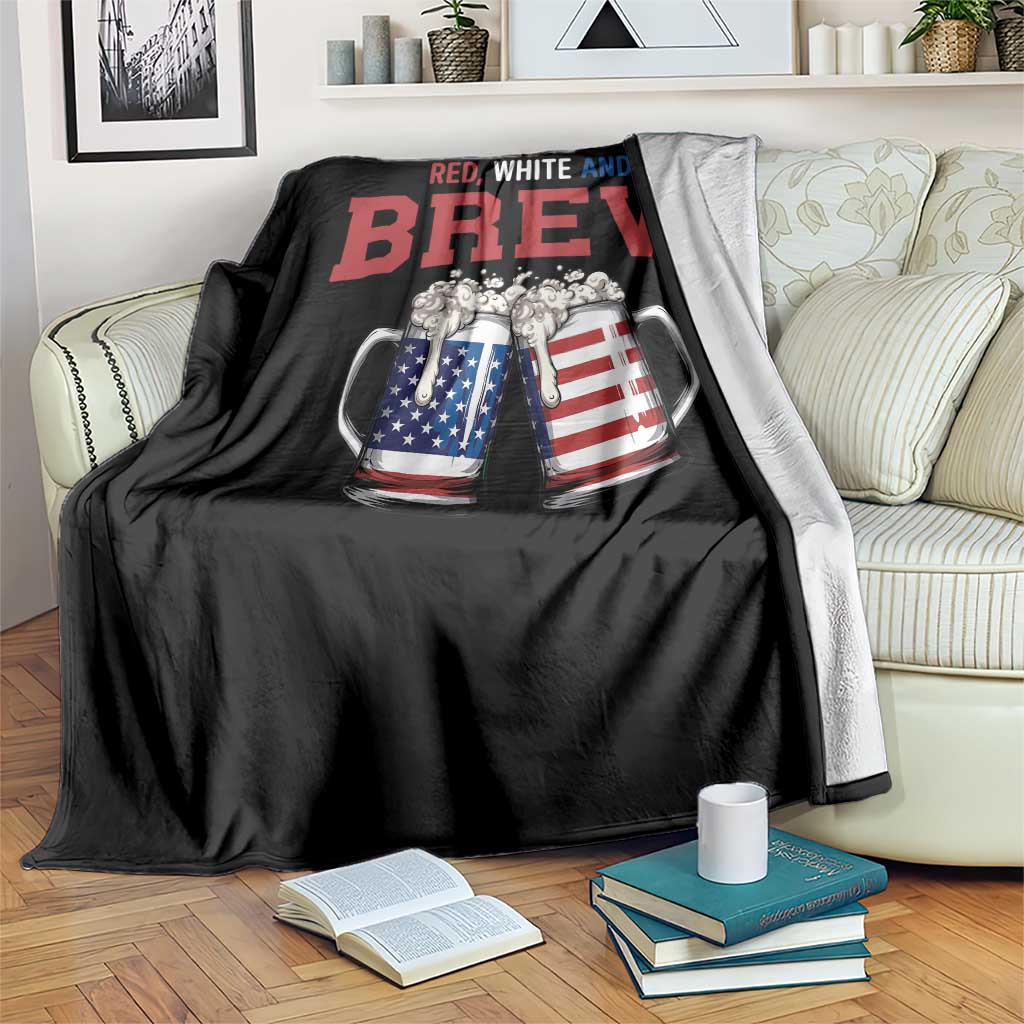 American Flag Beer Lover Throw Blanket Red White And Brew TS12 Print Your Wear