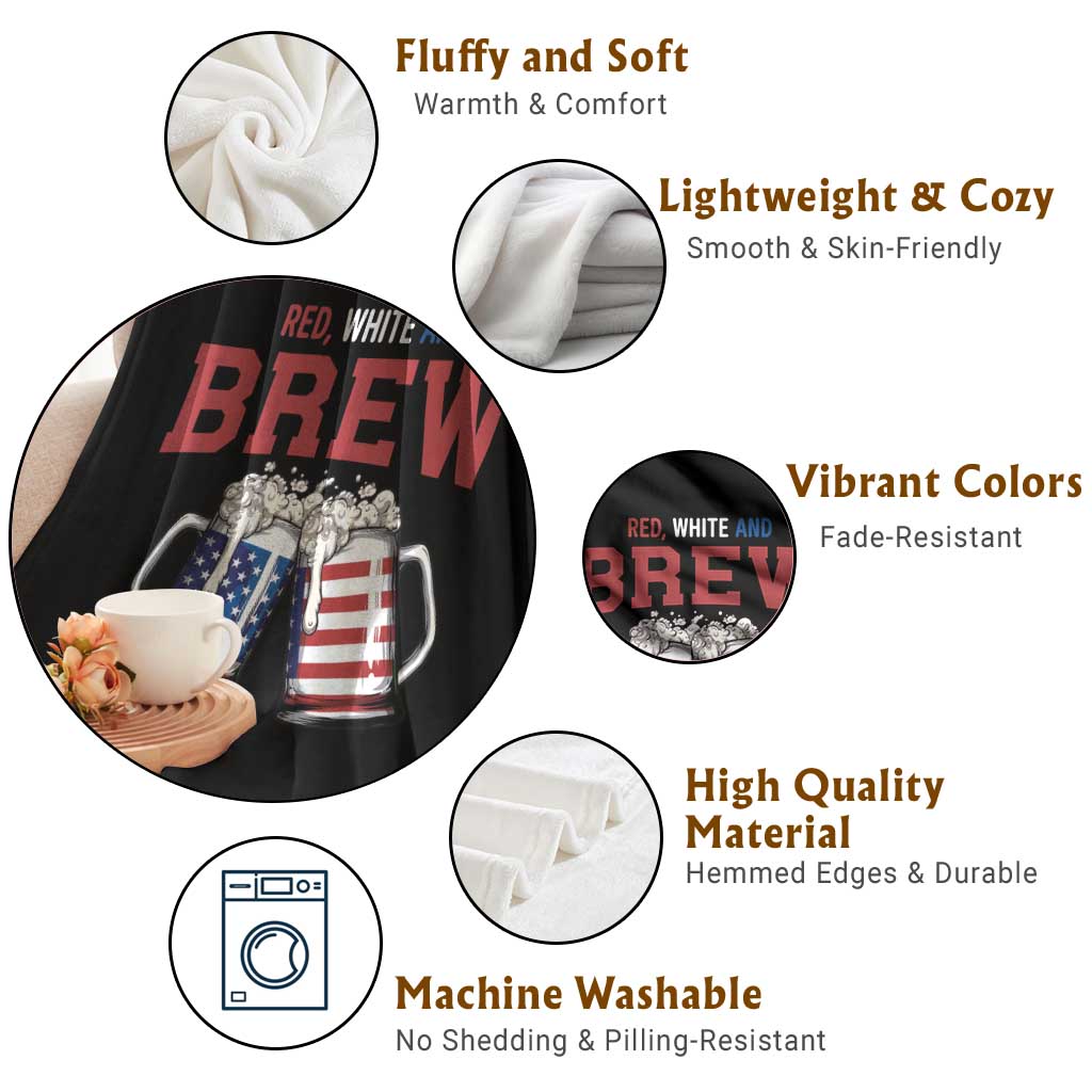 American Flag Beer Lover Throw Blanket Red White And Brew TS12 Print Your Wear