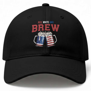 American Flag Beer Lover Baseball Cap Red White And Brew TS12 Print Your Wear