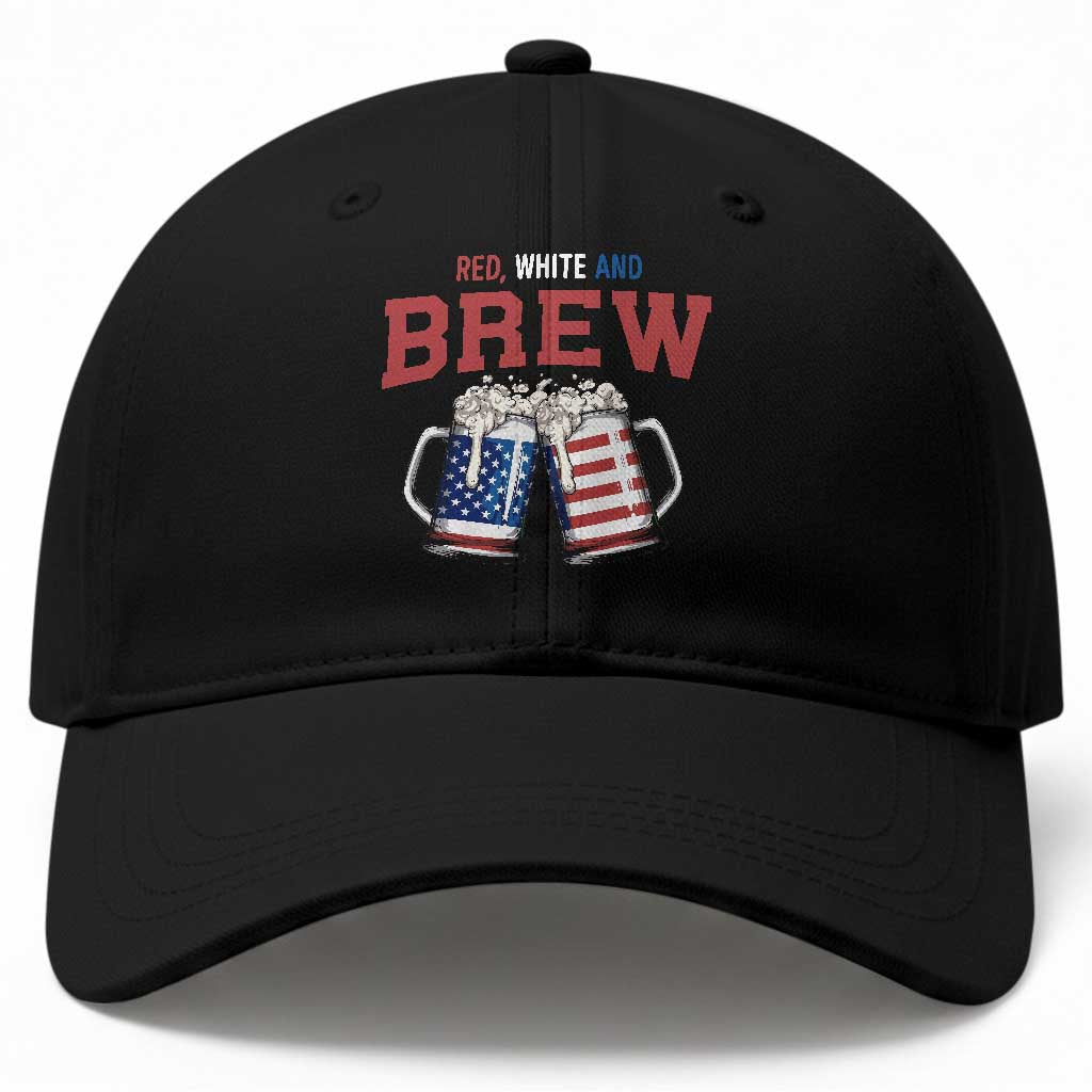 American Flag Beer Lover Baseball Cap Red White And Brew TS12 Print Your Wear