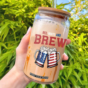 American Flag Beer Lover Glass Can Red White And Brew TS12 Black Print Your Wear