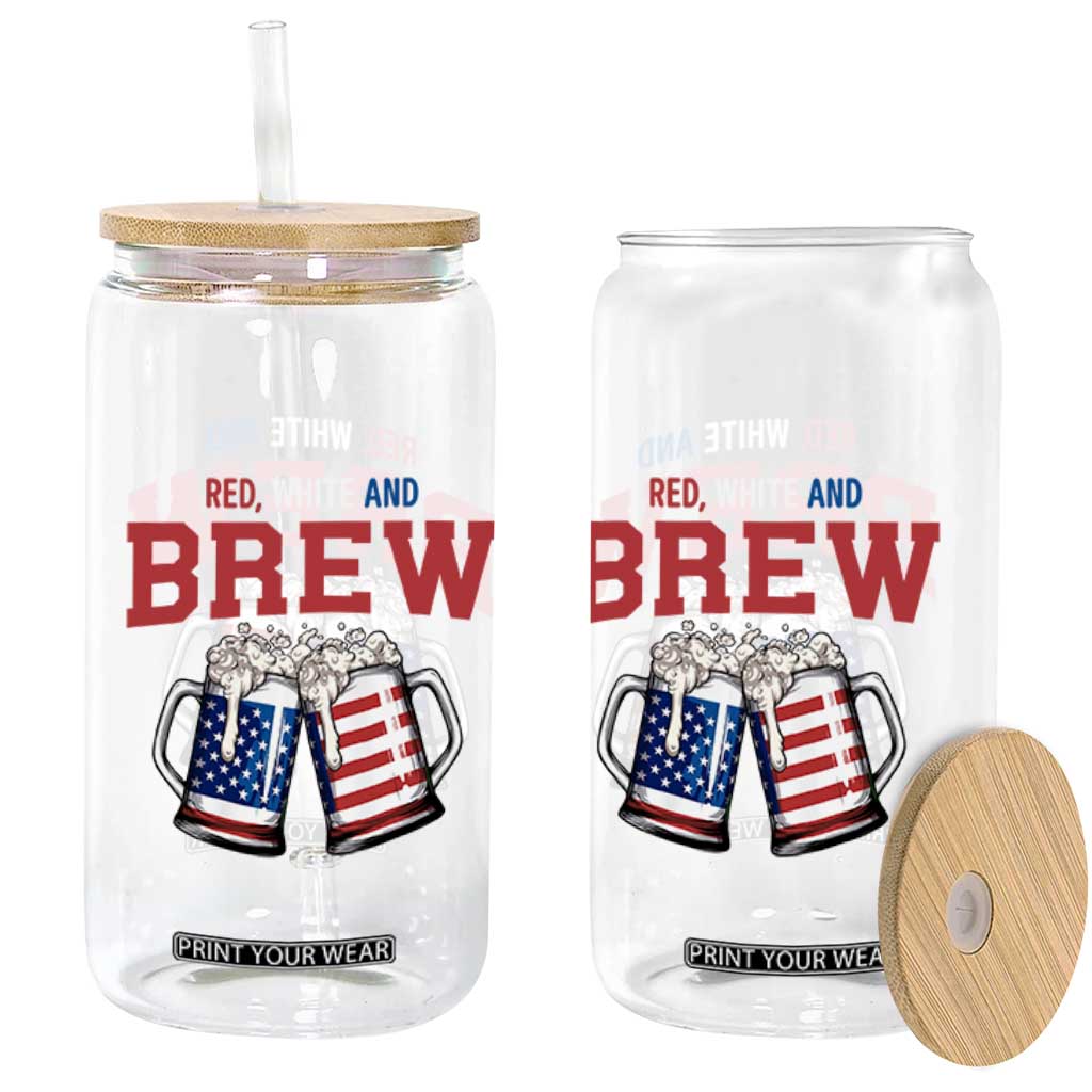 American Flag Beer Lover Glass Can Red White And Brew TS12 Print Your Wear