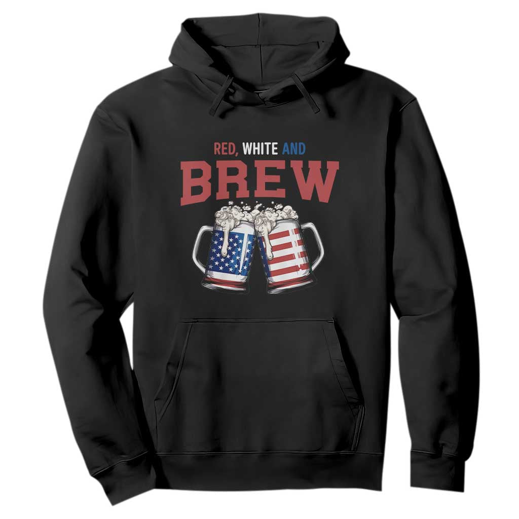 American Flag Beer Lover Hoodie Red White And Brew TS12 Black Print Your Wear