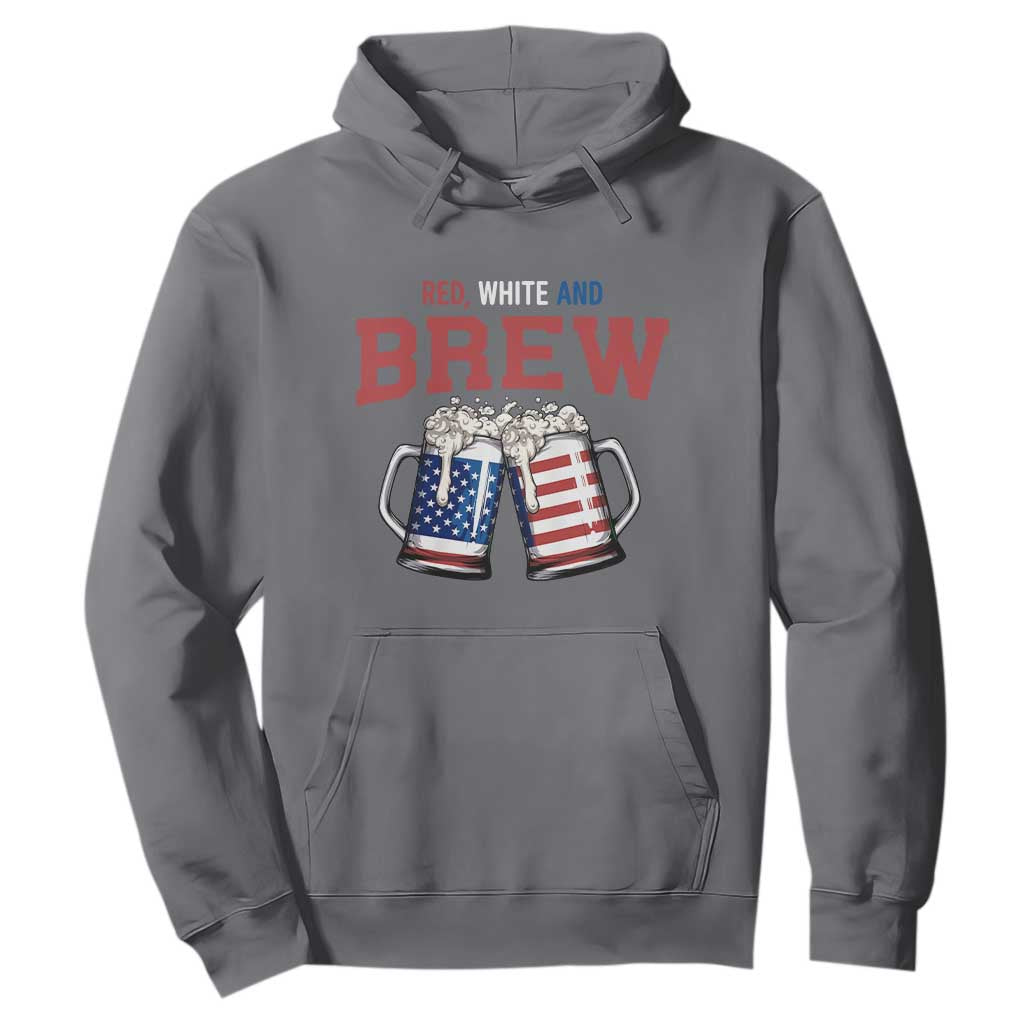 American Flag Beer Lover Hoodie Red White And Brew TS12 Charcoal Print Your Wear