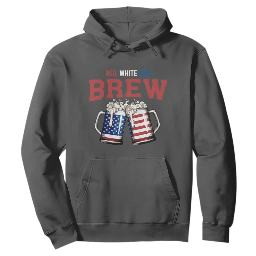 American Flag Beer Lover Hoodie Red White And Brew TS12 Dark Heather Print Your Wear