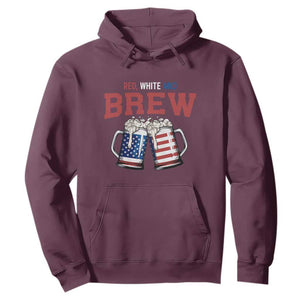 American Flag Beer Lover Hoodie Red White And Brew TS12 Maroon Print Your Wear