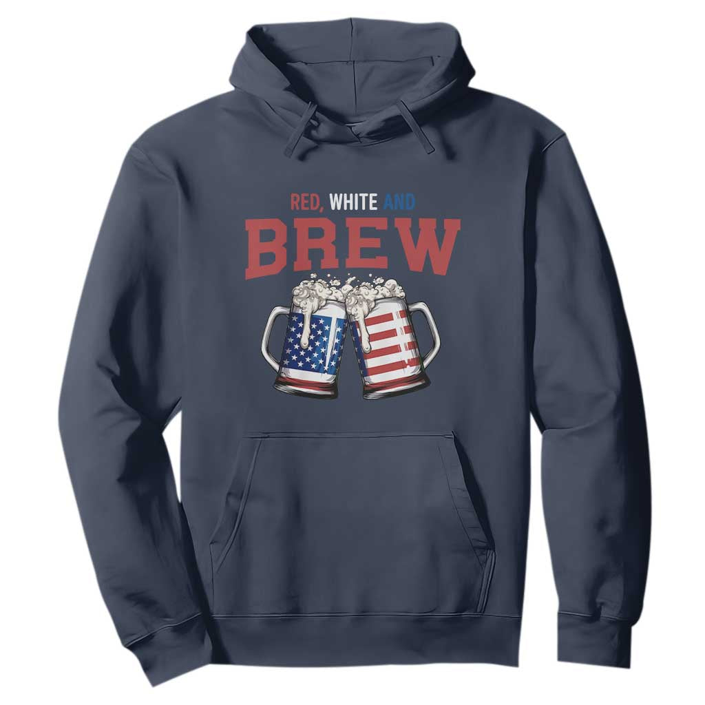 American Flag Beer Lover Hoodie Red White And Brew TS12 Navy Print Your Wear