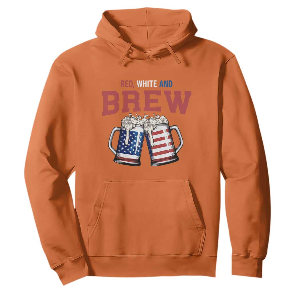 American Flag Beer Lover Hoodie Red White And Brew TS12 Orange Print Your Wear