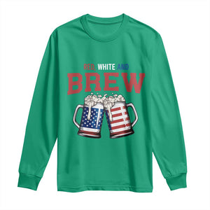 American Flag Beer Lover Long Sleeve Shirt Red White And Brew TS12 Irish Green Print Your Wear