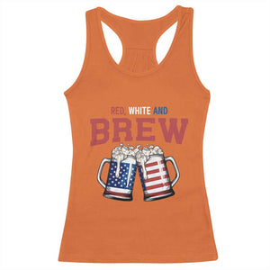 American Flag Beer Lover Racerback Tank Top Red White And Brew TS12 Orange Print Your Wear