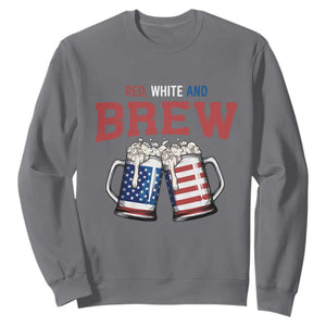 American Flag Beer Lover Sweatshirt Red White And Brew TS12 Charcoal Print Your Wear