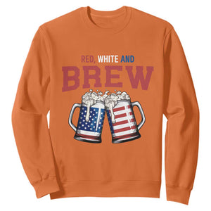 American Flag Beer Lover Sweatshirt Red White And Brew TS12 Orange Print Your Wear