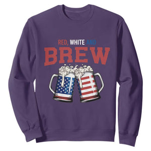 American Flag Beer Lover Sweatshirt Red White And Brew TS12 Purple Print Your Wear